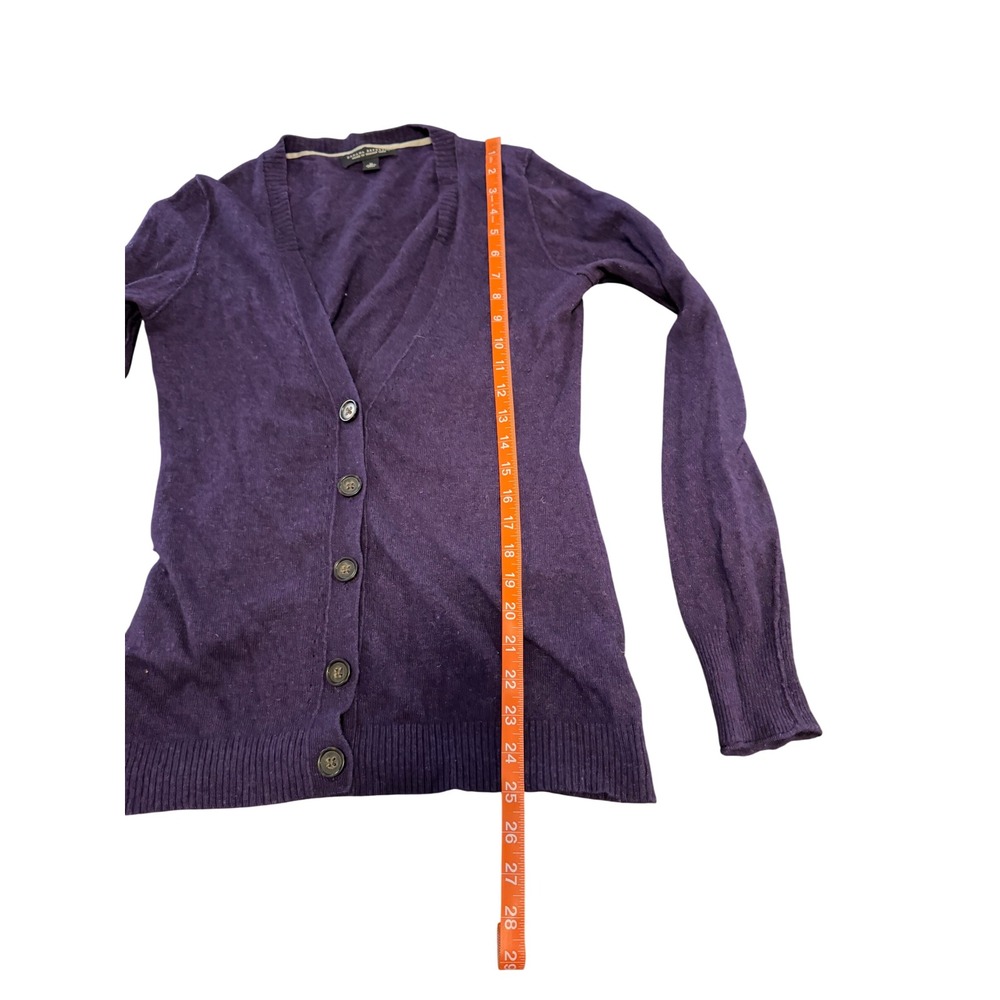 Banana Republic Italian Yarn Wool Cashmere Cardigan Purple V-Neck Sweater M - Picture 2 of 8